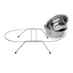 Ciotola per cani e gatti acciaio inox set doppio con supporto