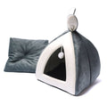 Cuccia per gatti piramidale orecchie di da coniglio Tenda per gatti Cestino per gatti rimovibile con orecchie da coniglio Viene fornito con una divertente palla per gatti 28 x 28 x 29 cm
