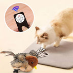 Giocattolo Elettrico Interattivo per Gatti: Uccello Cinguettante e Svolazzante, Ricaricabile USB