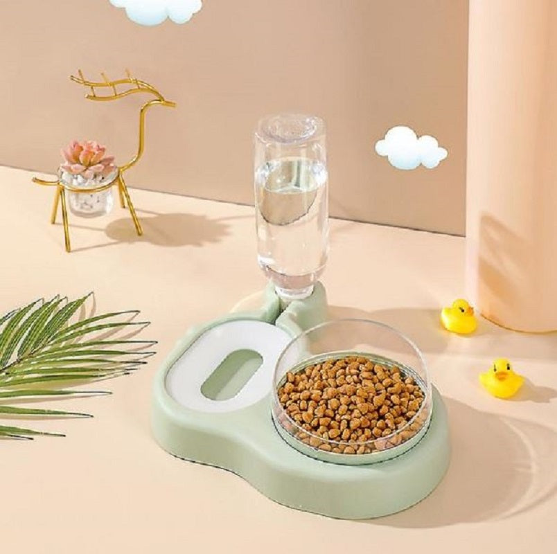 Set distributore 2in1 alimentatori automatici acqua alimenti ciotole cani gatti