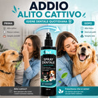 PET SMILE – Spray Dentale per Cani e Gatti 250ml | Igiene Orale Senza Spazzolino | Riduce Placca e Tartaro | Alito Fresco | Con Mentolo | Formulato in Italia