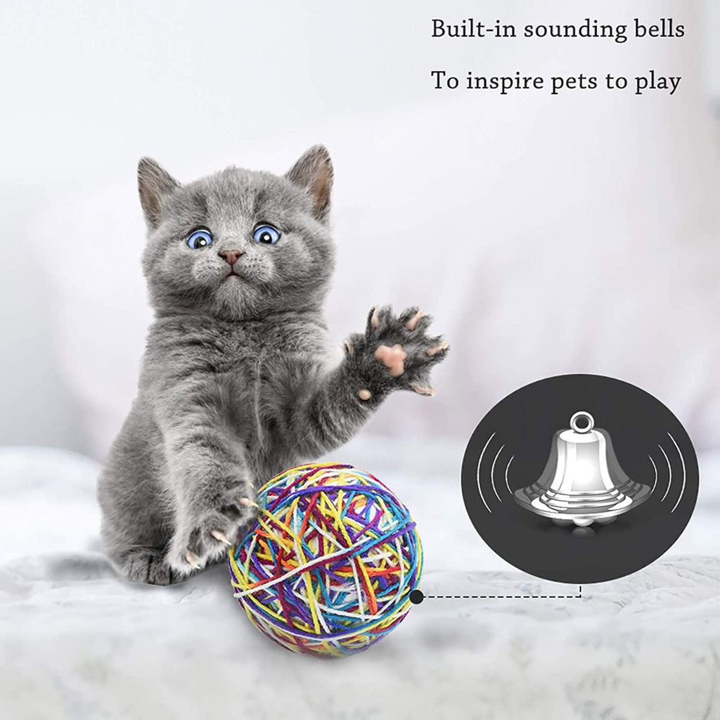 Gioco per Gatto Palla Di Lana con campanella incorporata diametro da 8 cm -intrattenimento per gatti -stimolazione del movimento e della creatività