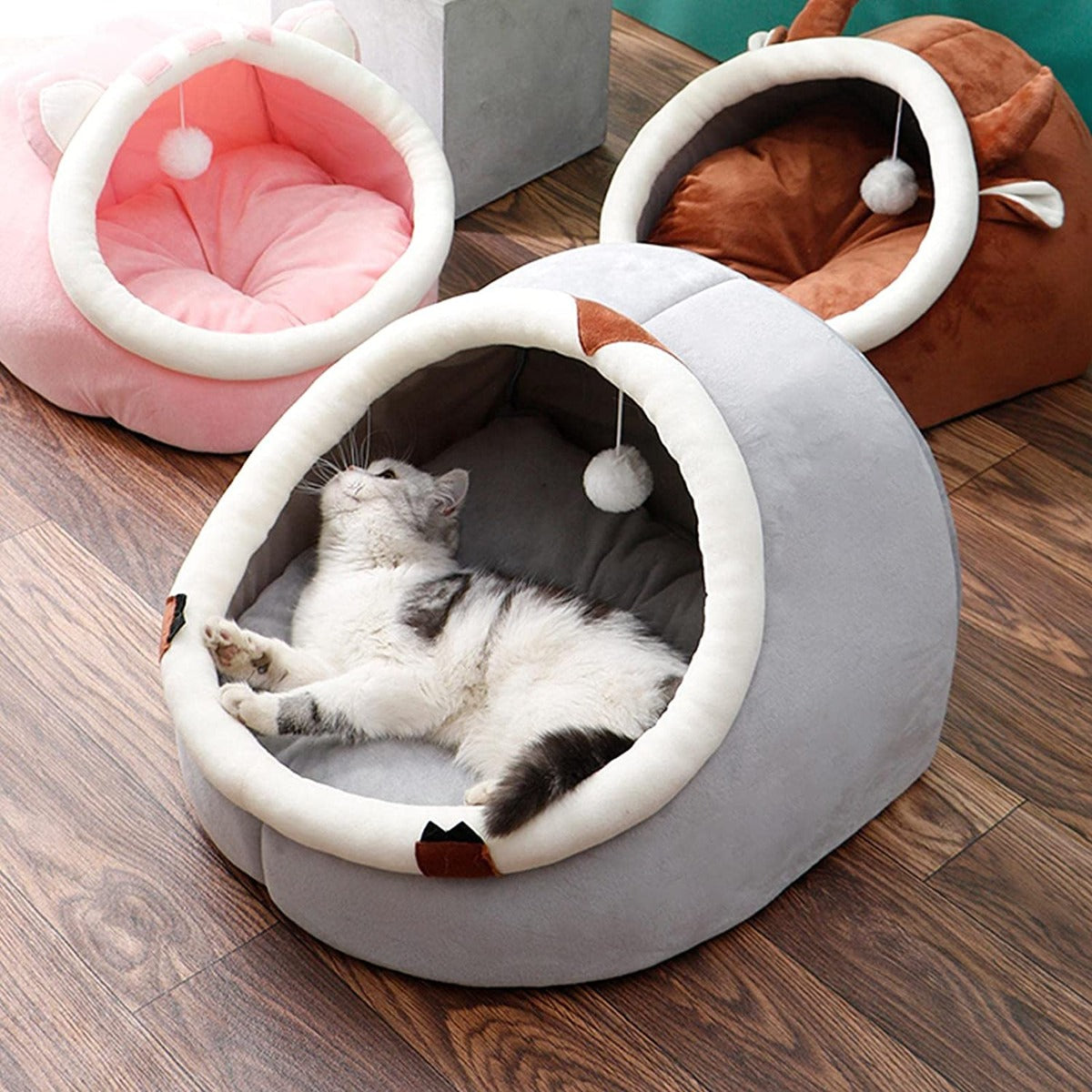 Cuccia per animali domestici in peluche per dormire per cani di piccola taglia comodo posto per dormire con cuscino interno morbido anti-scivolo