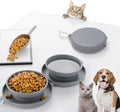 Ciotola Doppia Pieghevole per Cani e Gatti – Portatile da Viaggio per Cibo e Acqua