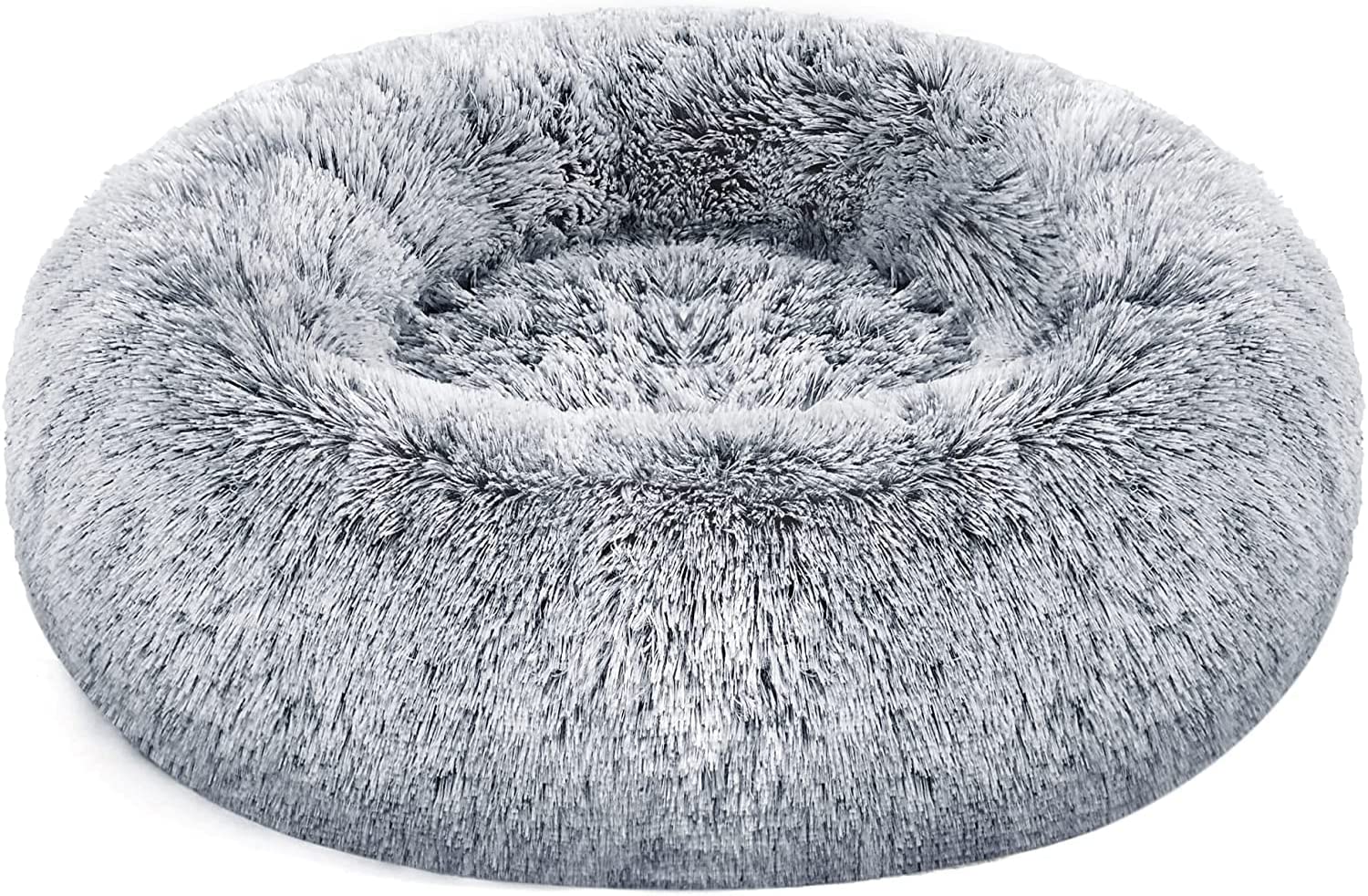 Cuccia di peluche a forma di ciambella per gatti e cani super morbida con base antiscivolo