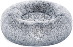 Cuccia di peluche a forma di ciambella per gatti e cani super morbida con base antiscivolo