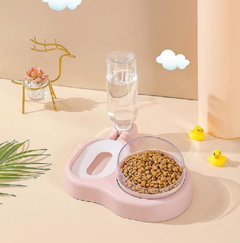Set distributore 2in1 alimentatori automatici acqua alimenti ciotole cani gatti
