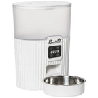Distributore automatico cibo cani e gatti 20,5x25x28 cm con ciotola e timer bianco