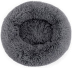 Cuccia di peluche a forma di ciambella per gatti e cani super morbida con base antiscivolo