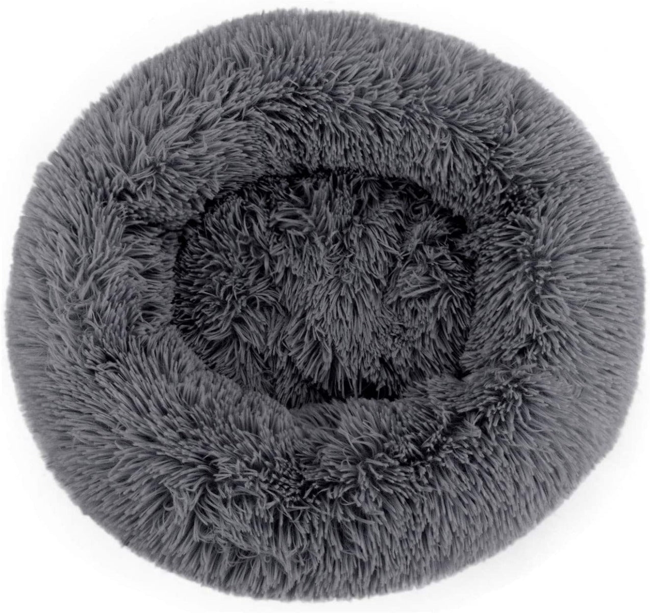 Cuccia di peluche a forma di ciambella per gatti e cani super morbida con base antiscivolo