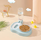 Set distributore 2in1 alimentatori automatici acqua alimenti ciotole cani gatti
