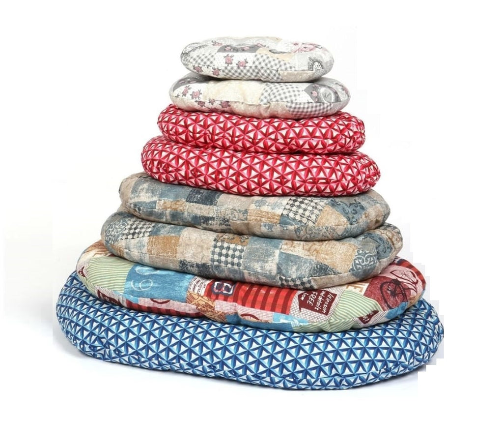 Cuscino ovale cuccia per cani trapuntato varie colorazioni