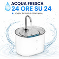 Fontanella Automatica 2,2L per Gatti e Cani con Acqua Corrente 24/7 – Sistema di Filtrazione e Ricircolo Continuo – Ultra Silenziosa