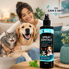 PET SMILE – Spray Dentale per Cani e Gatti 250ml | Igiene Orale Senza Spazzolino | Riduce Placca e Tartaro | Alito Fresco | Con Mentolo | Formulato in Italia