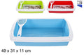 Lettiera per gatti con pala in plastica colorata 49 x 31 x 11 cm