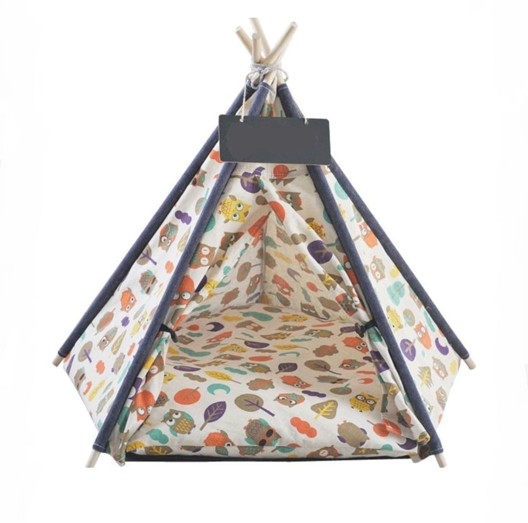Cuccia per animali domestici Tenda Indiana con fantasia portatile rimovibile lavabile Taglia M 60 x 60 x 90