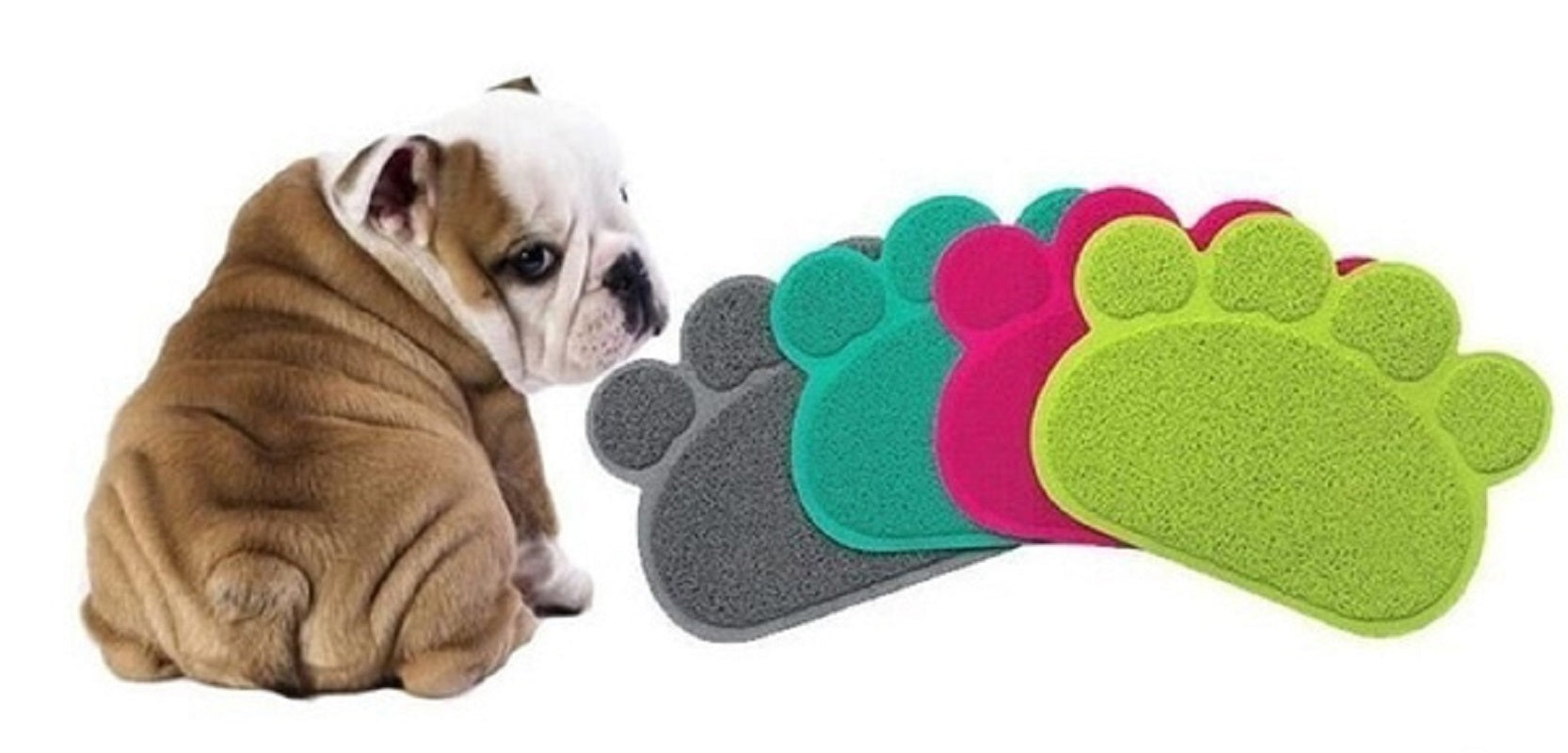 Tappetino antiscivolo animali igienico lettiera cane gatti 45x60 forma zampa Verde