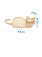 Tappeto Tiragraffi Gatti - Tappetino Tira Graffi a Forma di  Gatto - Gioco Stuoia Cura Artigli in Sisal 50x30x15cm - Protezione Divani