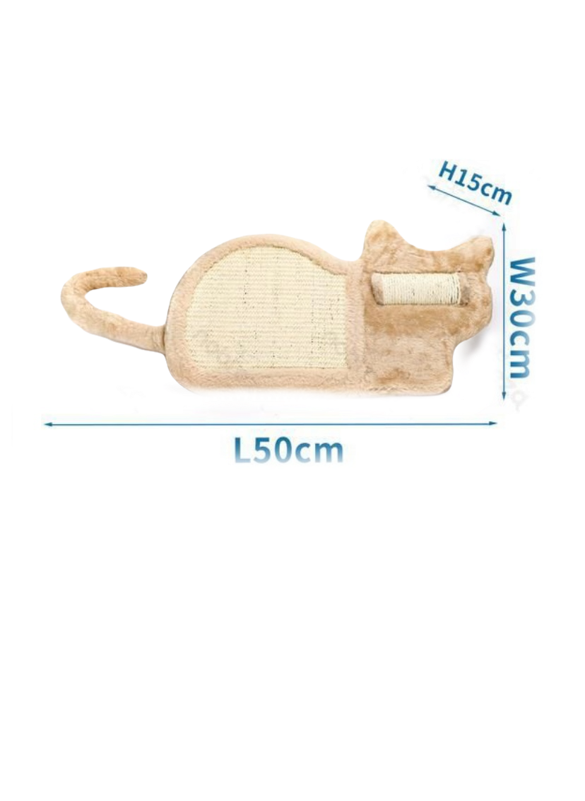Tappeto Tiragraffi Gatti - Tappetino Tira Graffi a Forma di  Gatto - Gioco Stuoia Cura Artigli in Sisal 50x30x15cm - Protezione Divani