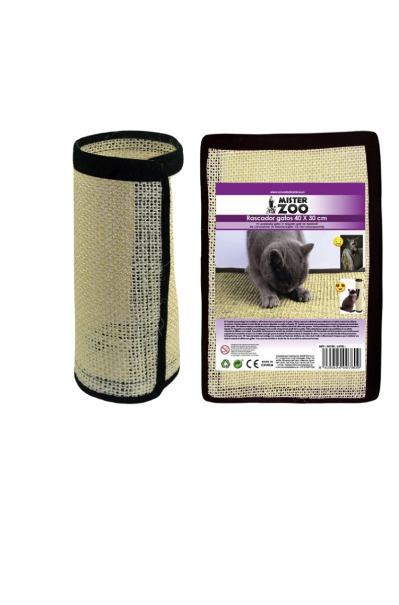 Tappeto Tiragraffi Gatti - Gioco Stuoia Cura Artigli in Sisal 30x40cm - Protezione Divani