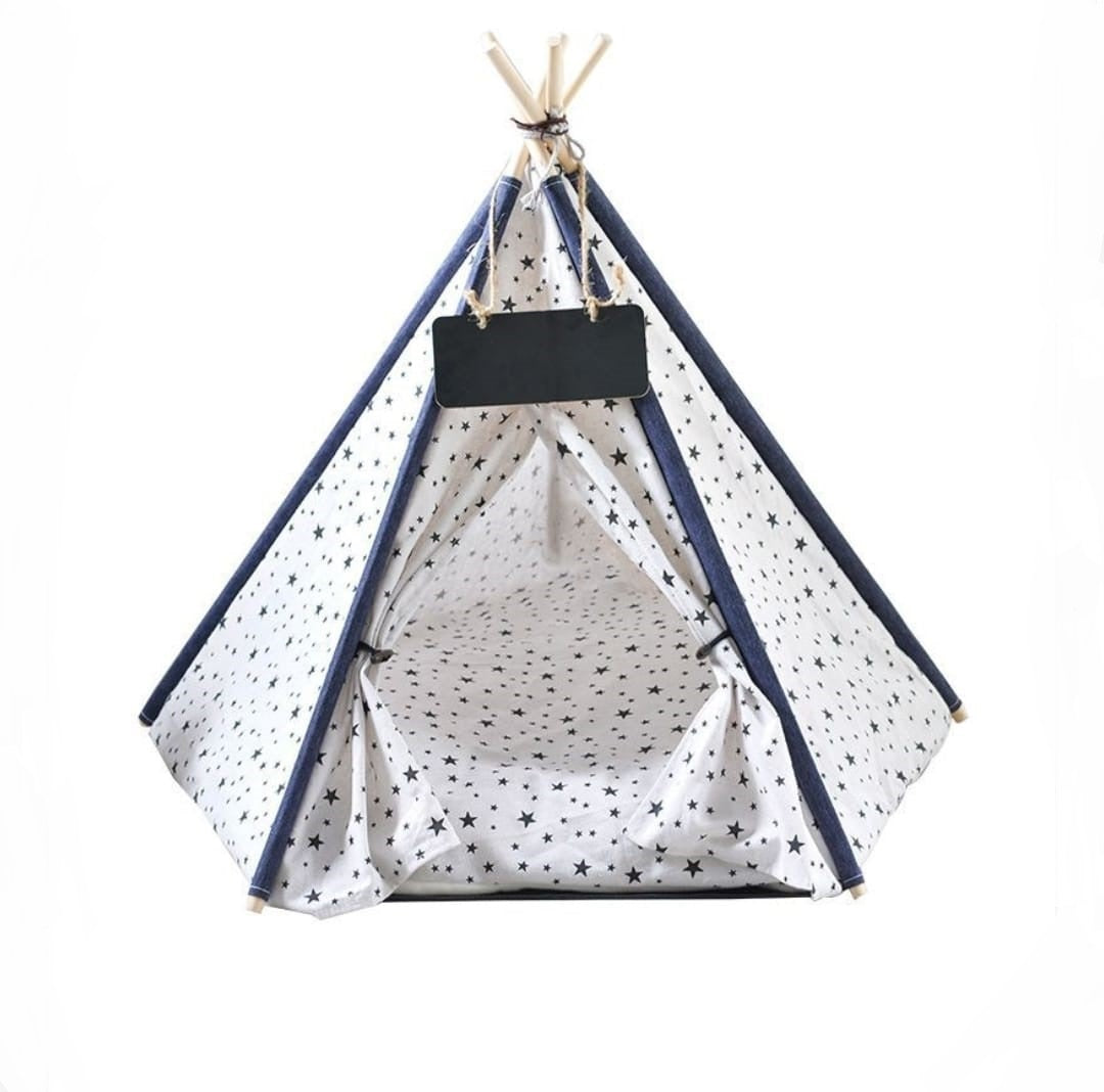 Cuccia per animali domestici Tenda Indiana con fantasia portatile rimovibile lavabile Taglia M 60 x 60 x 90