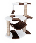 Albero Tiragraffi per Gatti Parco Giochi Cuccia Graffiatoio gatto 81x38cm Marrone e bianco